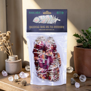 Banjara Smudge – Himalayan Sage, Orange, Rose, Tulsi, Rhododendron — Pack of 2