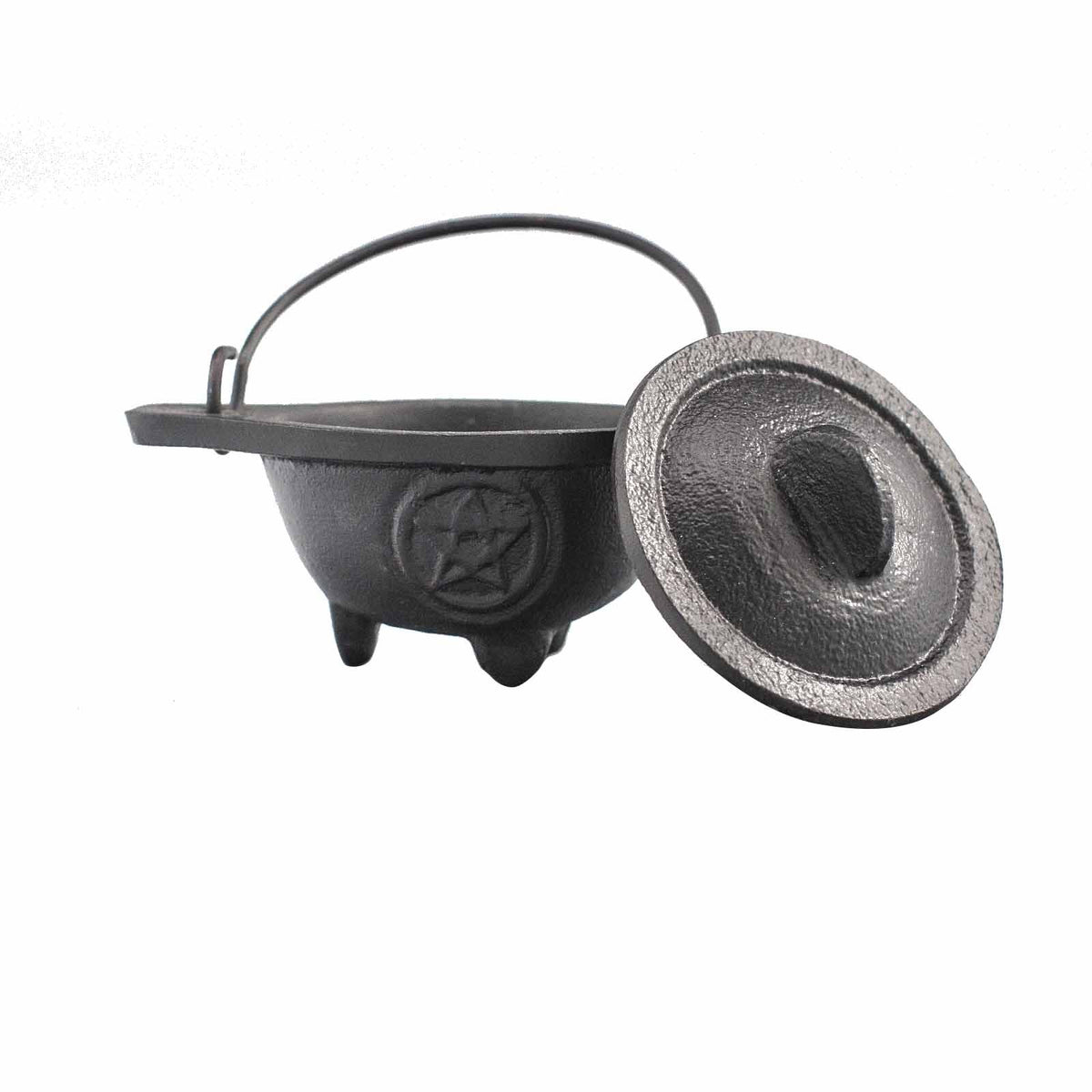 Cast Iron Cauldron With Pentagram 5x9 cm