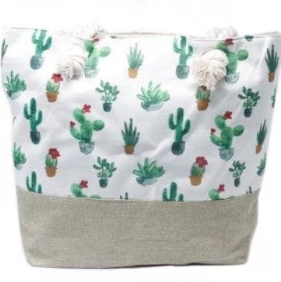 Bolsa de regalo con asas de cuerda, mini cactus