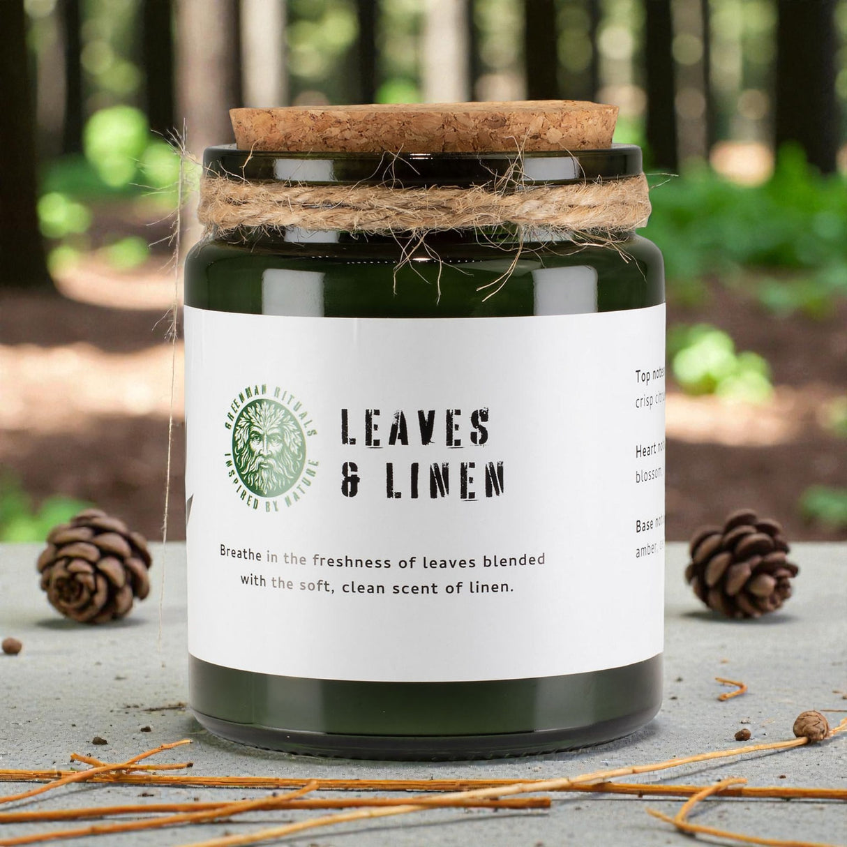 Greenman Woodwick sójová sviečka – Listy a Ľan