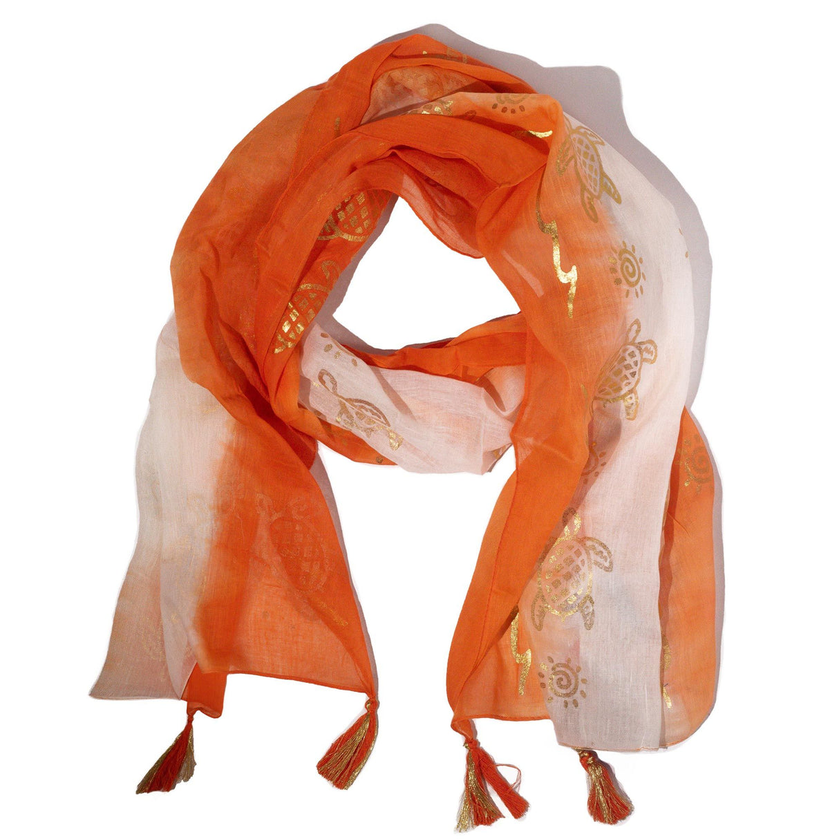 Nomad Sari Summer Turtle Print Scarf – Coral (180x50cm)