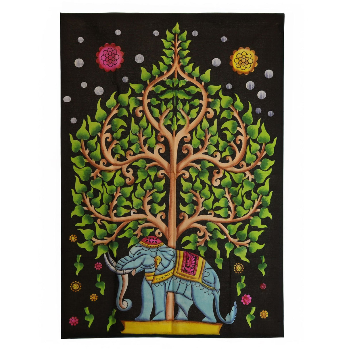 Cotton Wall Art (70x110cm) – Elephant & Tree of Life