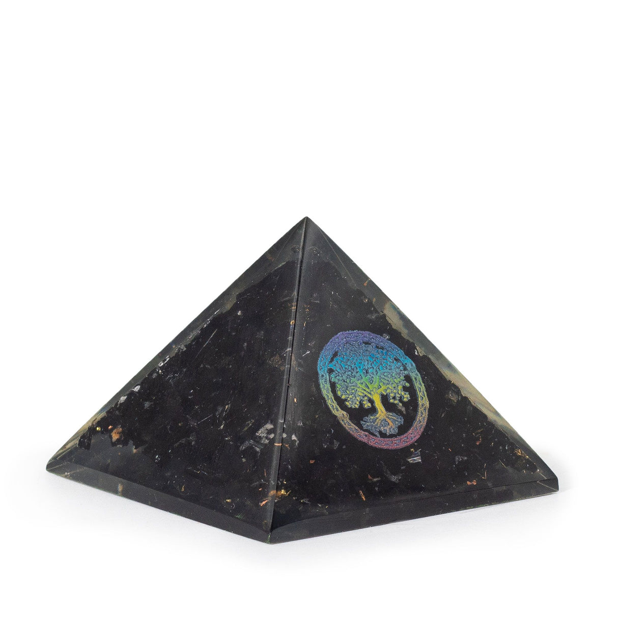 Petites pyramides d'orgonites 5,5x4,5 cm – Arbre de Vie – Éclats de tourmaline noire
