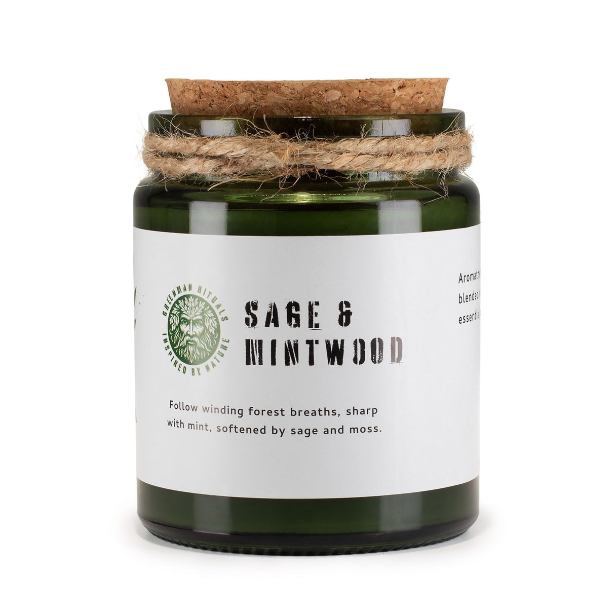 Greenman Woodwick Soy Candle – Sage & Mintwood