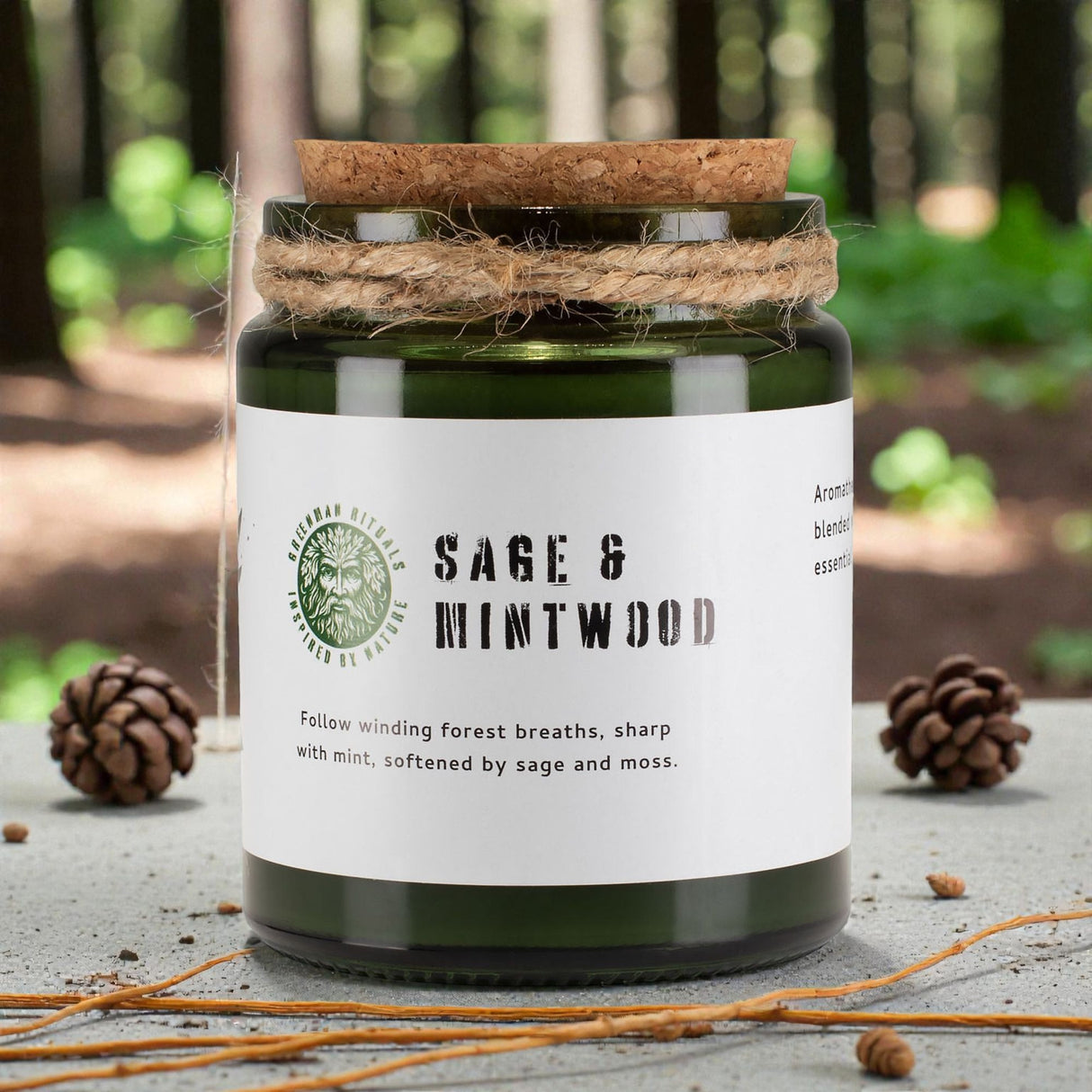 Greenman Woodwick sójová sviečka – Šalvia a Mätové drevo