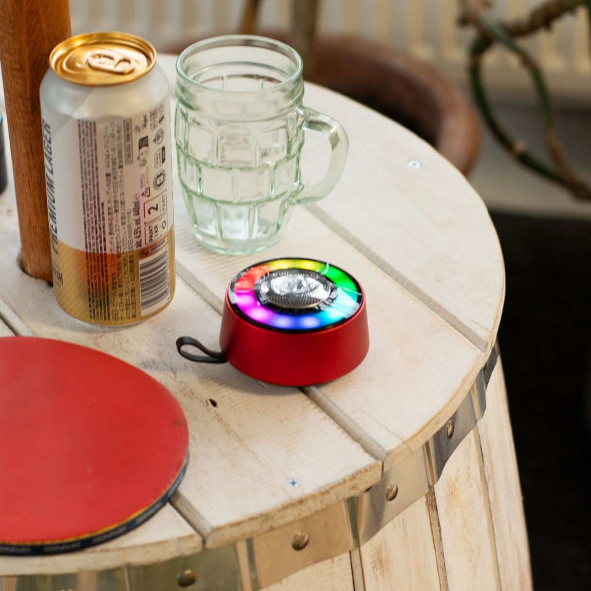 Red Mandela Lighting Effect Mini Speaker, Bluetooth Speaker