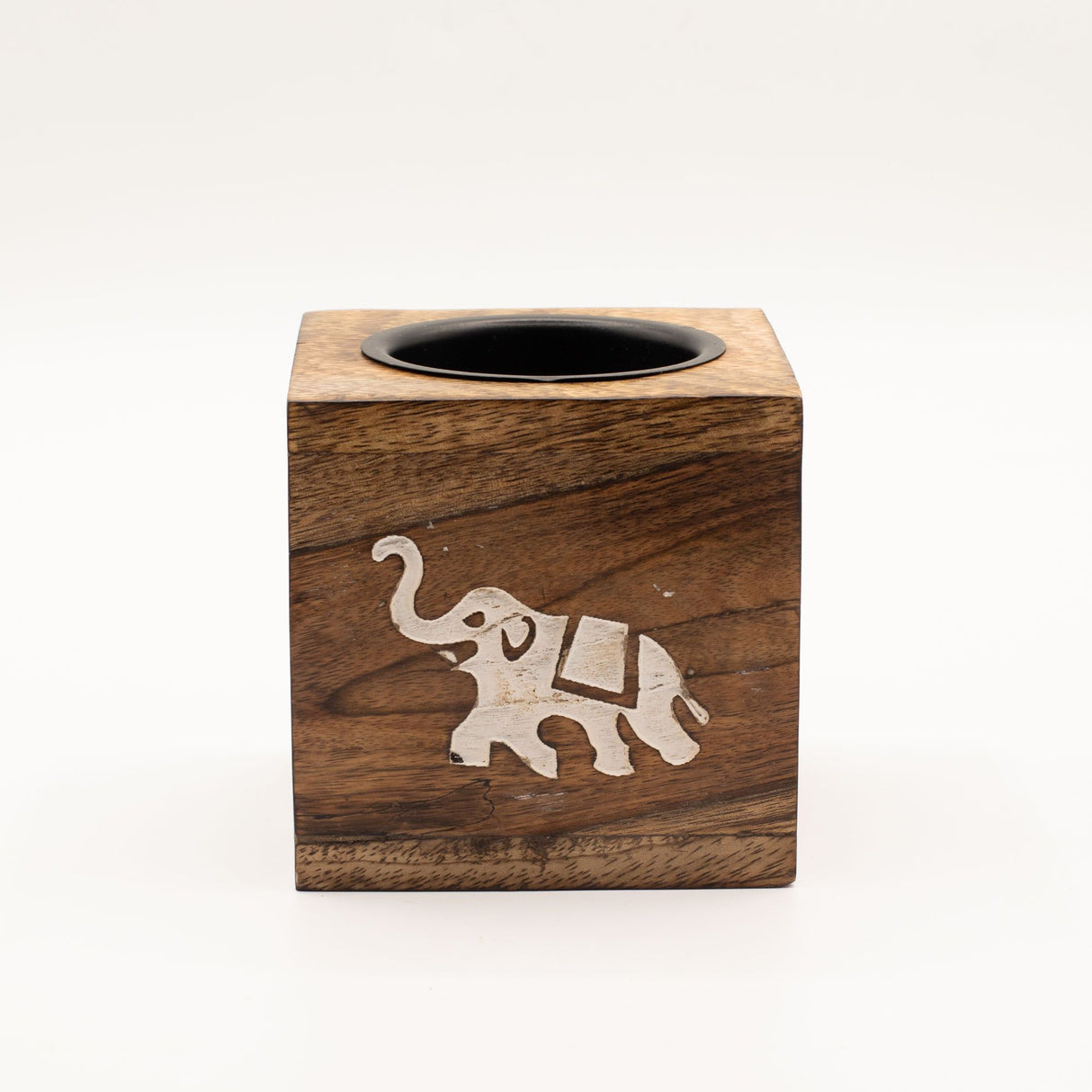 Square Mango Wood Oil Burner – Elephant