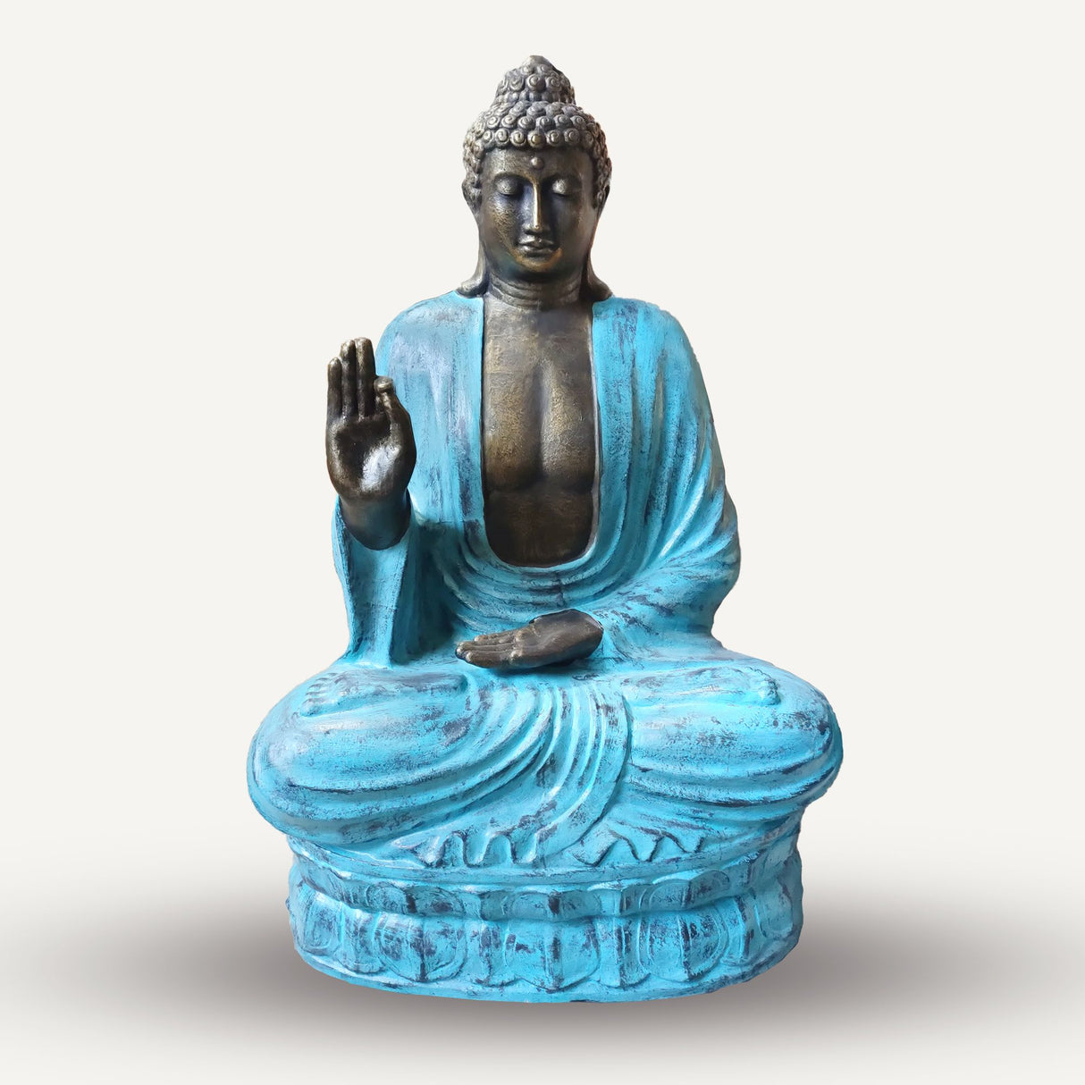 Buddha Statue 2m Turquoise and Stone Teaching Pose