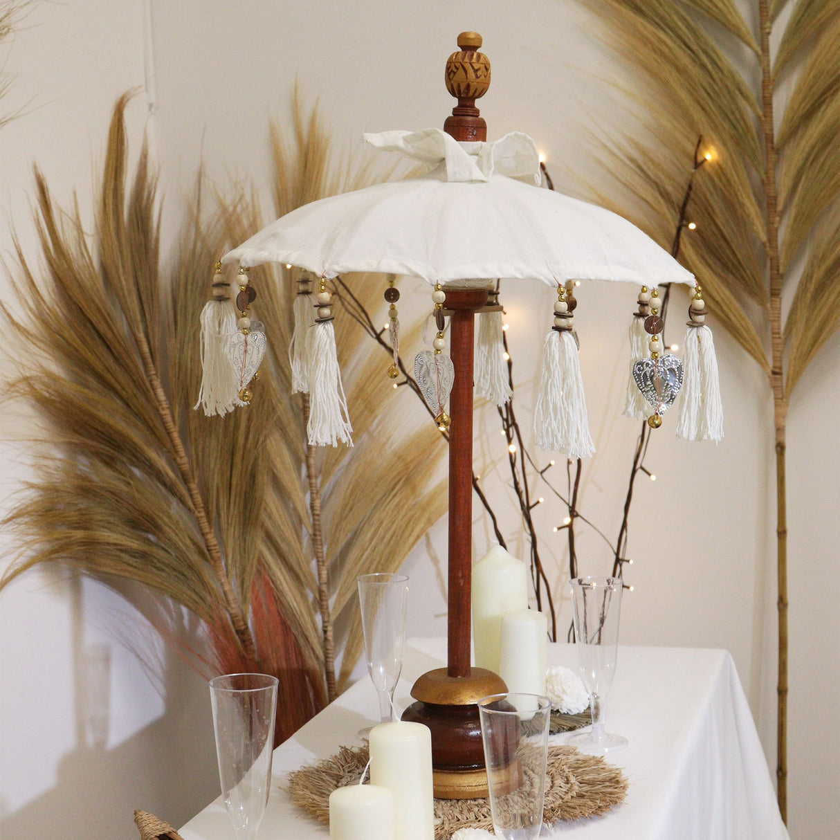 Decoración del hogar Sombrilla de lona natural de 40 cm Bali