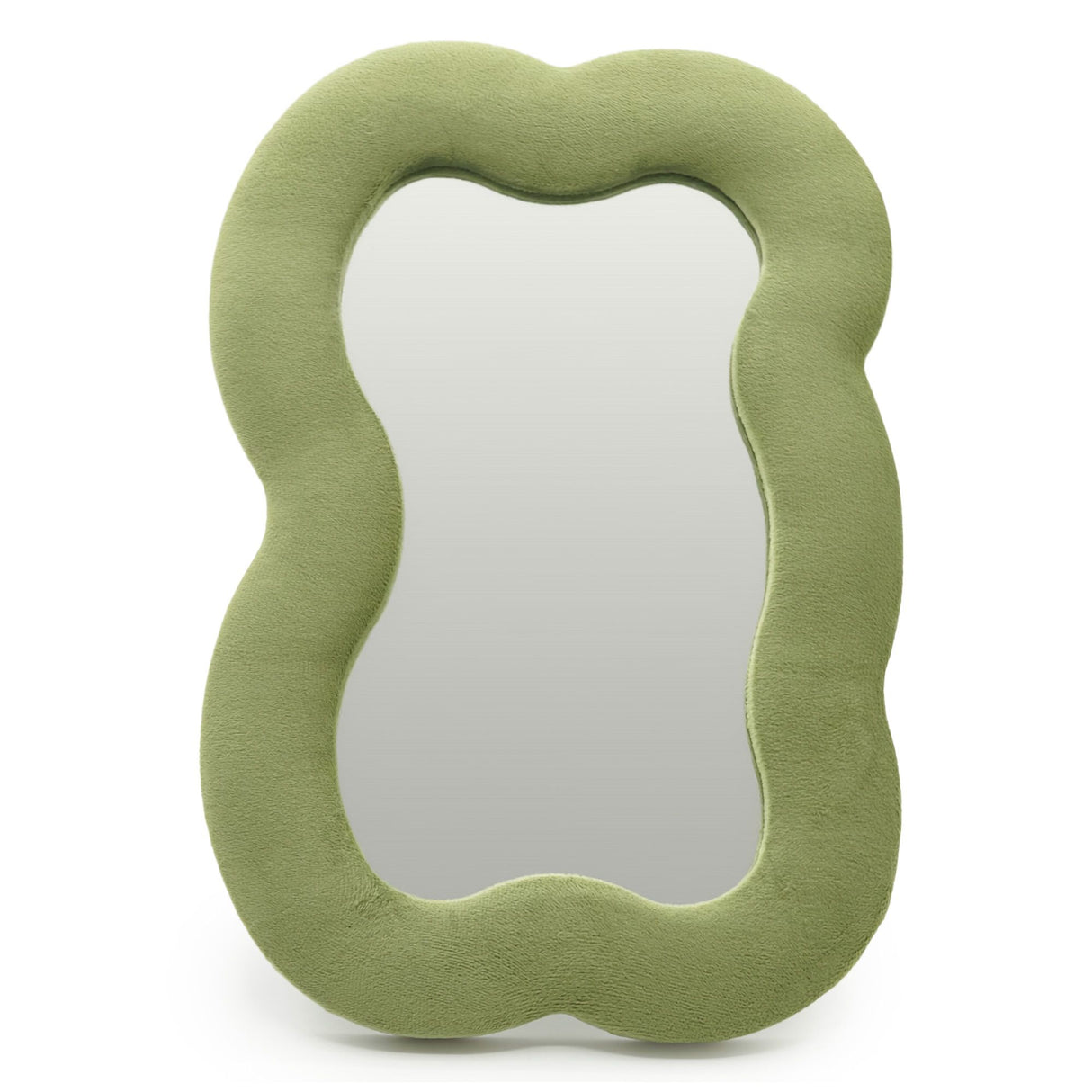 Soft Squiggly Mirror – Large Cloud – Moss Green (33.4x23.5x2.3cm)