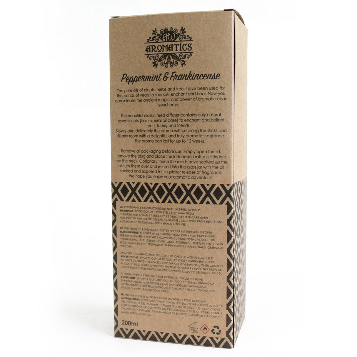Reed Diffuser Peppermint and Frankincense 200ml