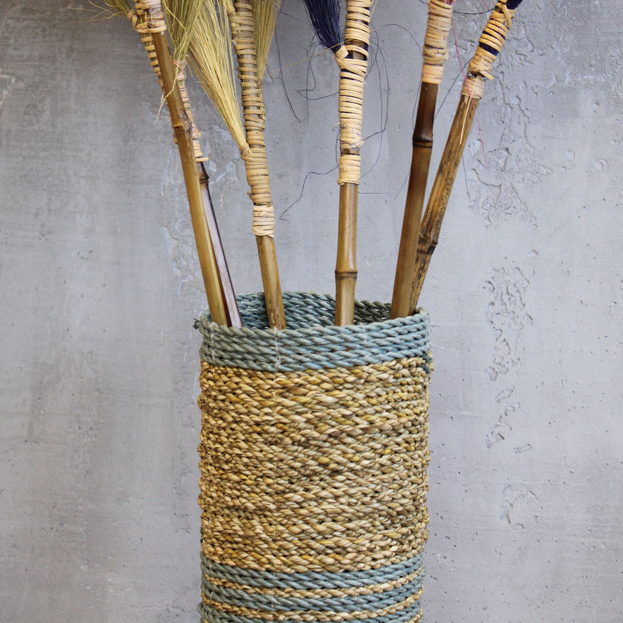 Seagrass Raffia Vases And Bins, 2 Each