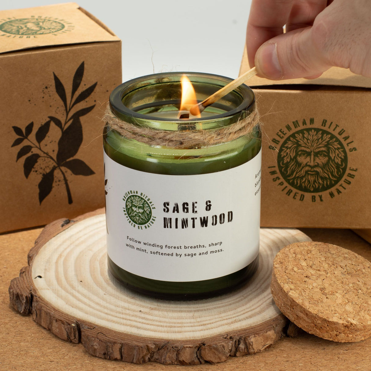 Greenman Woodwick Soy Candle – Fig & Cassis