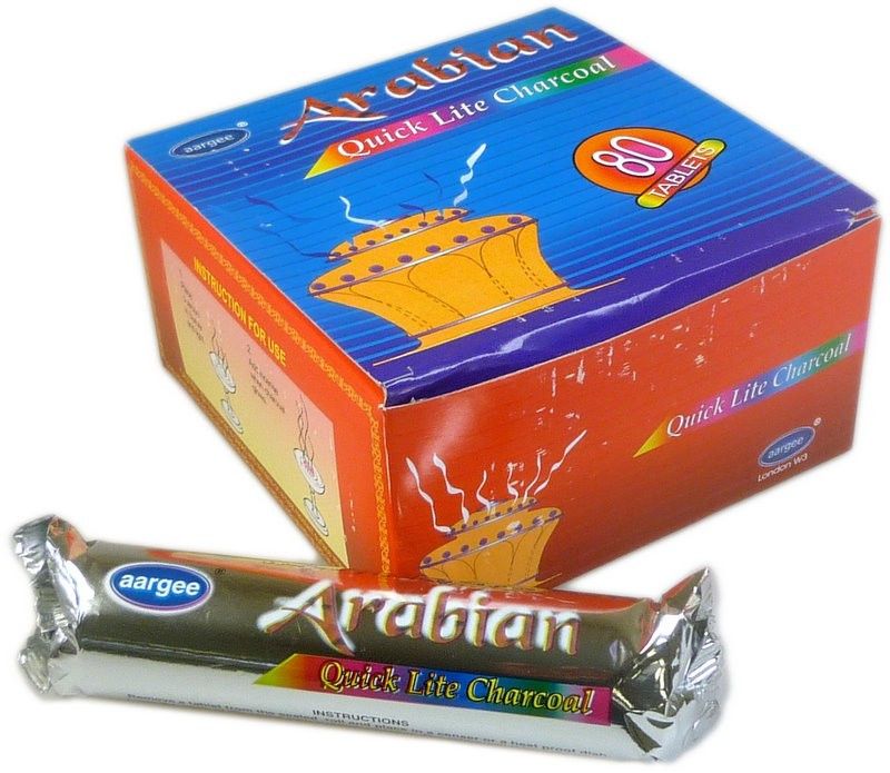 Pastillas de carbón para incienso y narguile (80 unidades)
