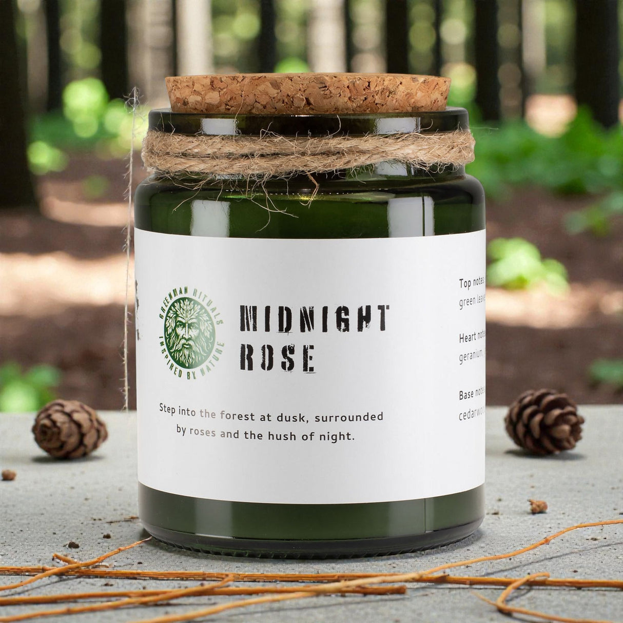 Greenman Woodwick Soy Candle – Midnight Rose, Scented Candle