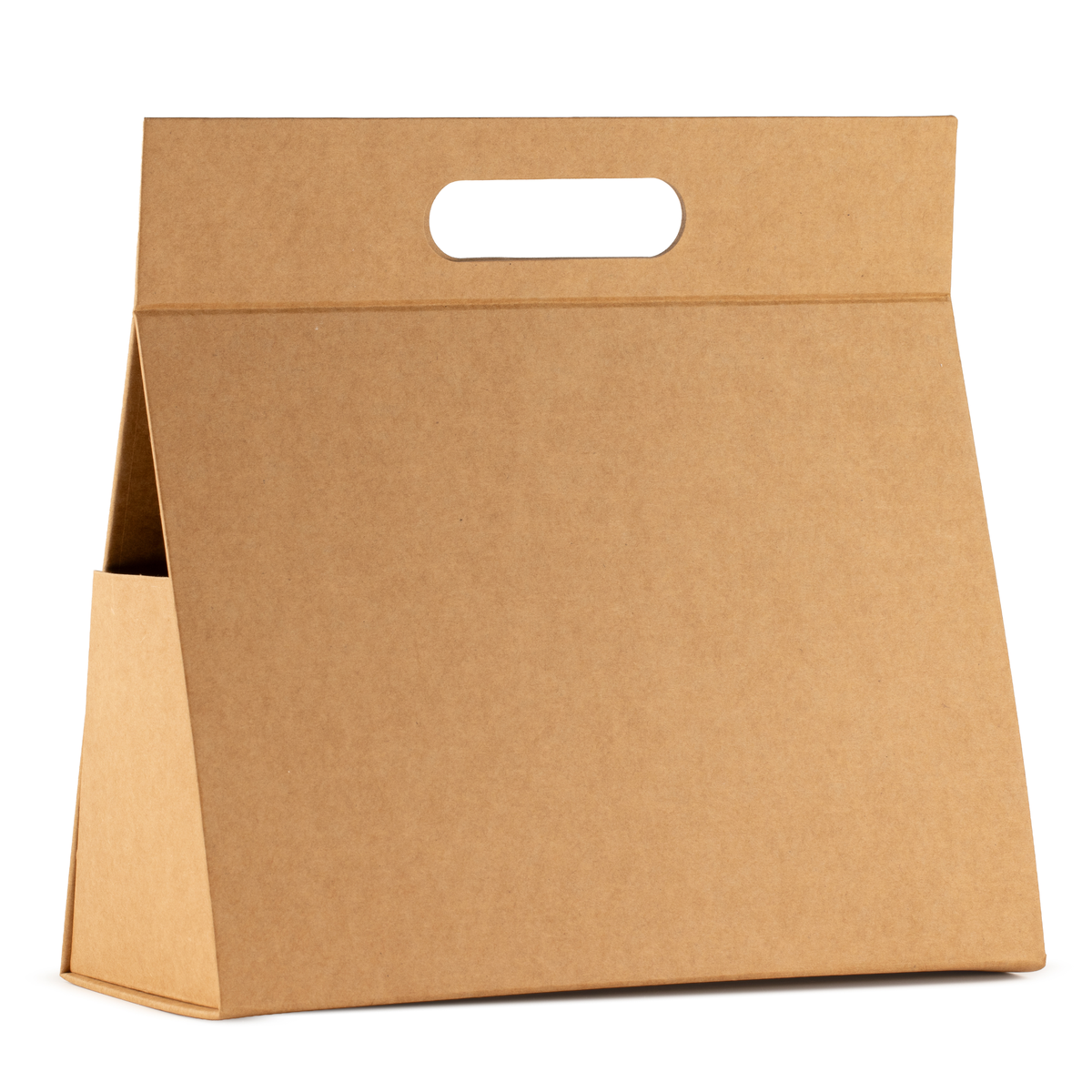 Flat Pack Gift Box - Lrg Hand Box (28 × 12.5 × 26 cm) - Brown Craft