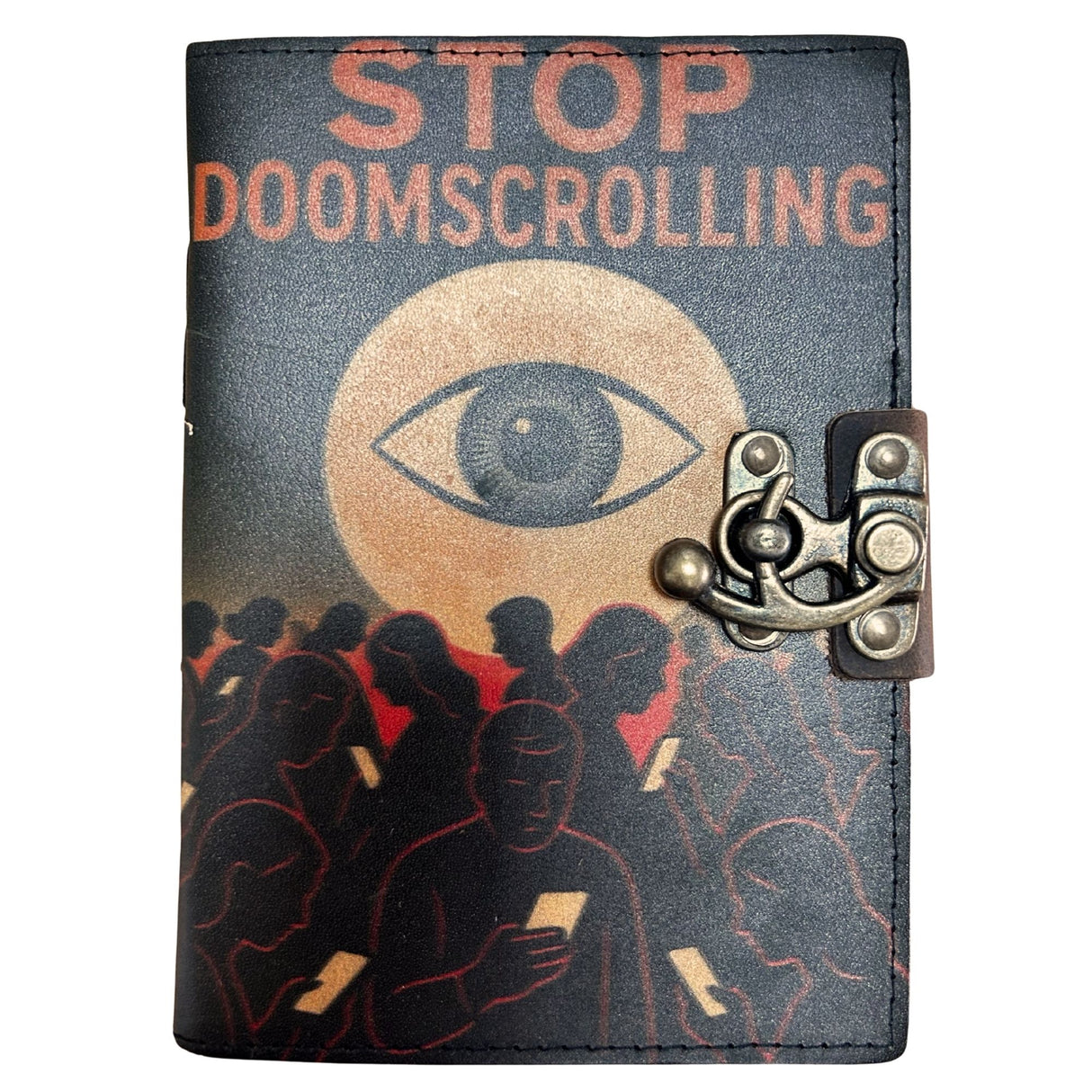 Leather Notebook Journal Stop Doomscrolling, 17.8x12.7cm
