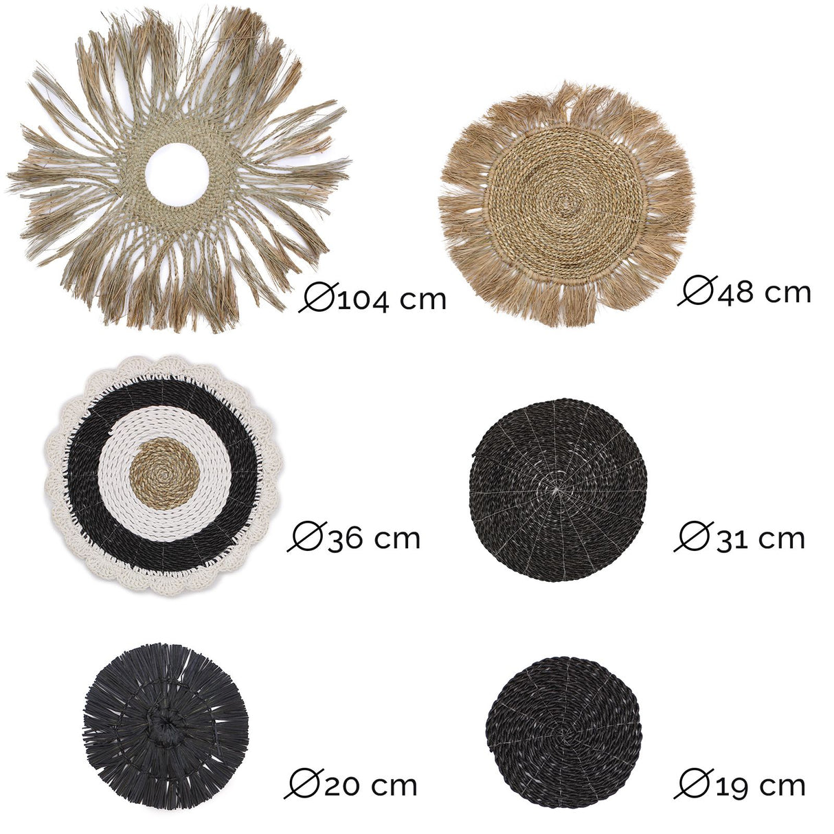 Wall Art Set of 6 Natural Abu-Abu Collection