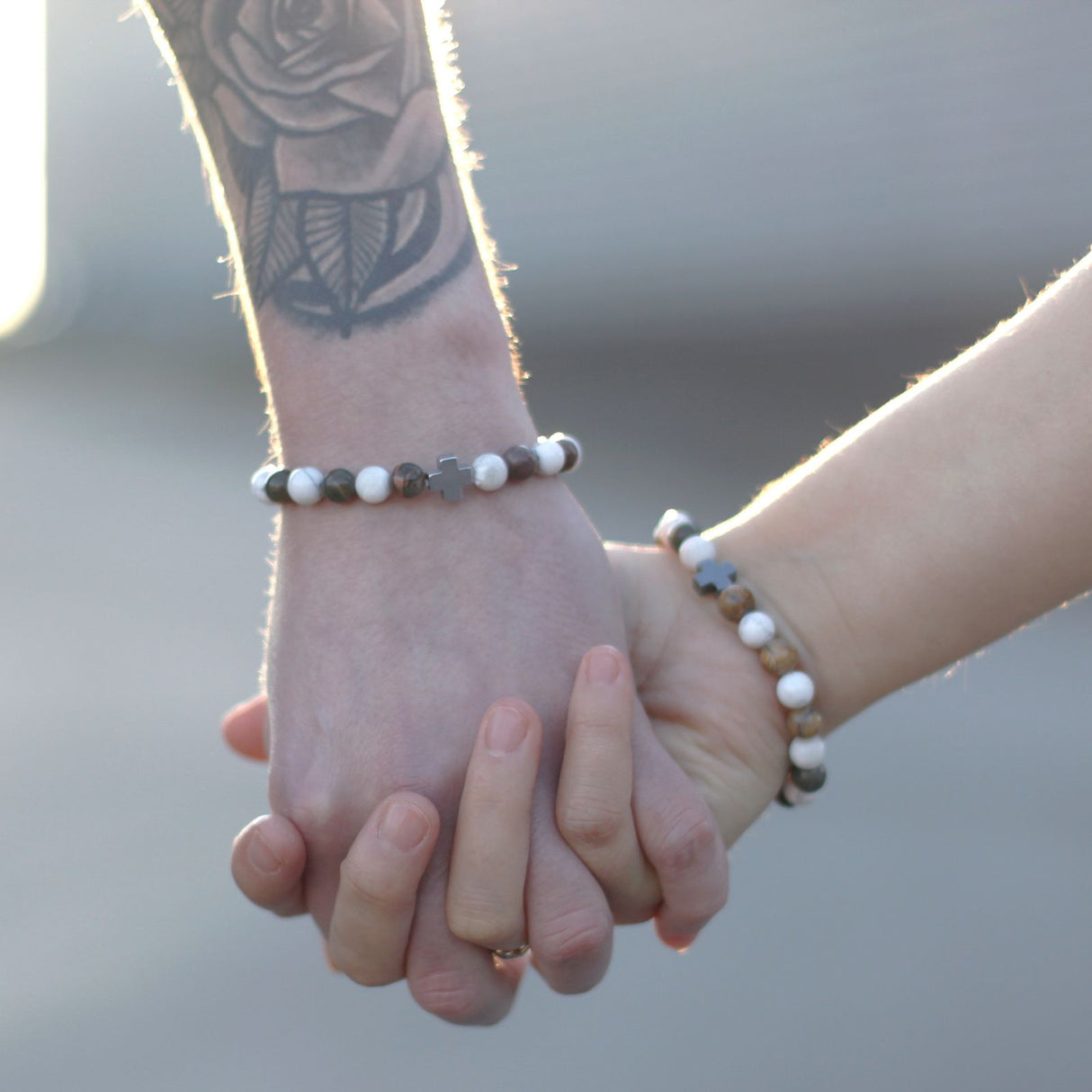 Bracelets de couple lot de 2 pierre œil de tigre noire