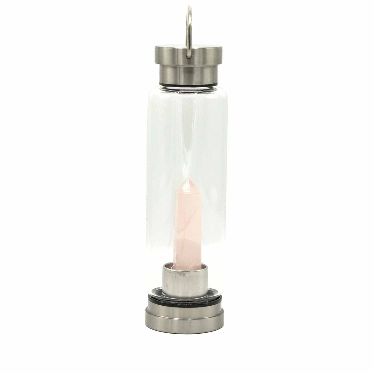 Crystal Water Bottle Rose Quartz Obelisk