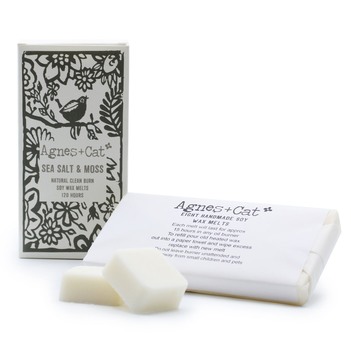 Agnes + Cat Box of 8 Wax Melts – Seasalt + Moss