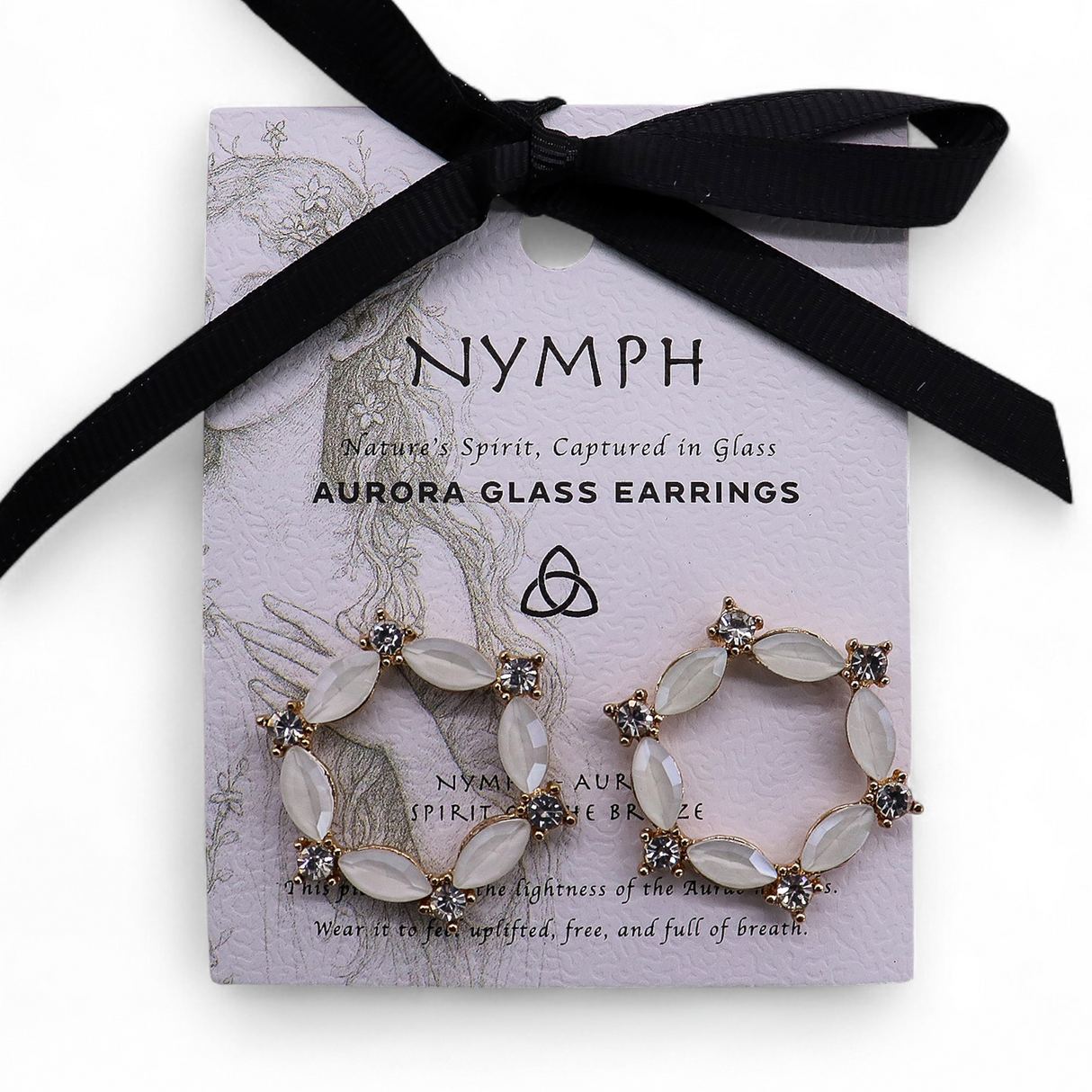 Opalescent Glass Crystal Gold-Tone Hoop Earrings