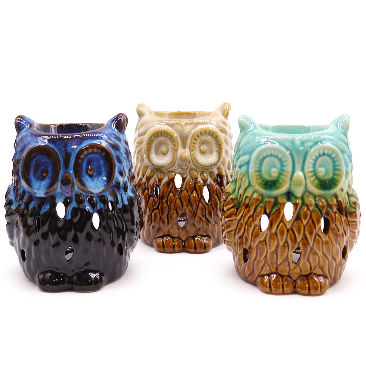 Ceramic Oil Burner, Rustic Terracotta Owl Assorted