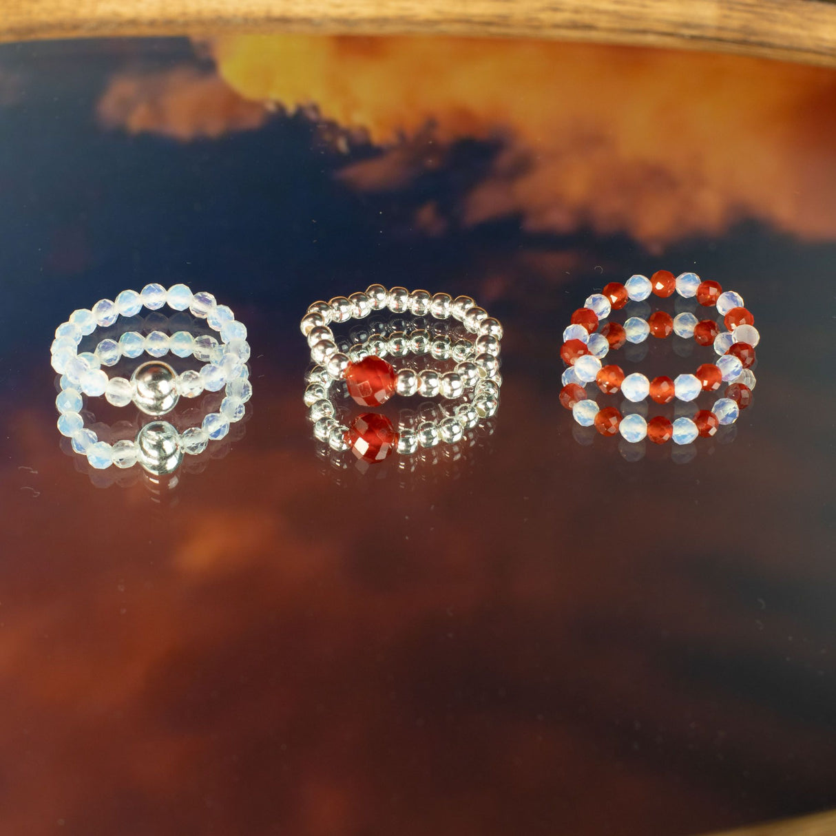 Nymph Spirit Gemstone Ring Set – Blood Moon