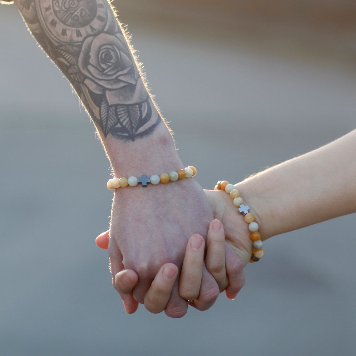 Bracelets de couple lot de 2 pierre œil de tigre noire