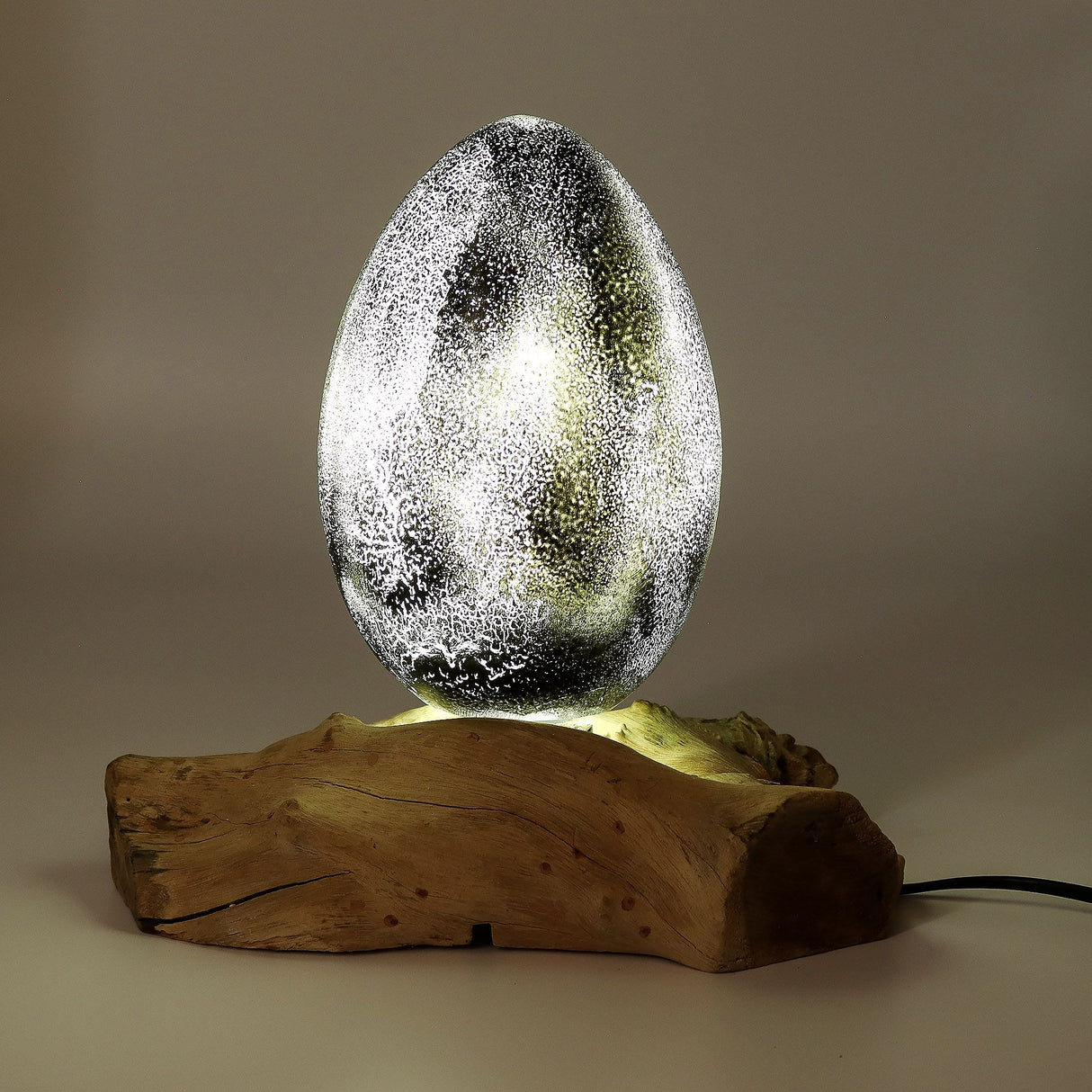 Абажур за лампа DriftGlow с ефект на пукнатини и лава – сив