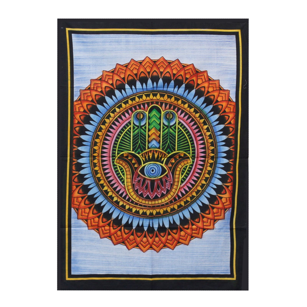 Hamsa Wall Art, Handbrushed Cotton