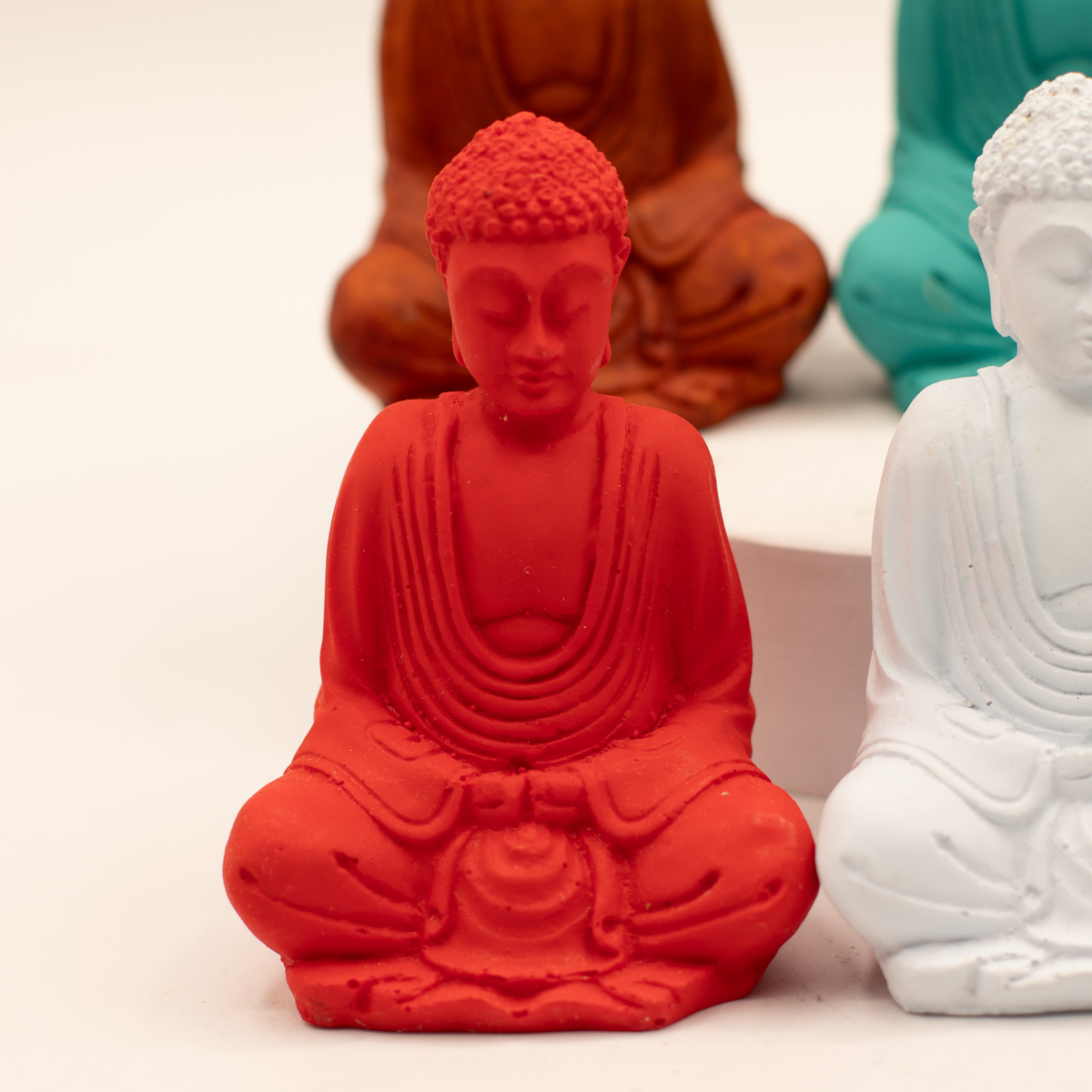 Mini Buddha Statues Assorted Colours Set of 6