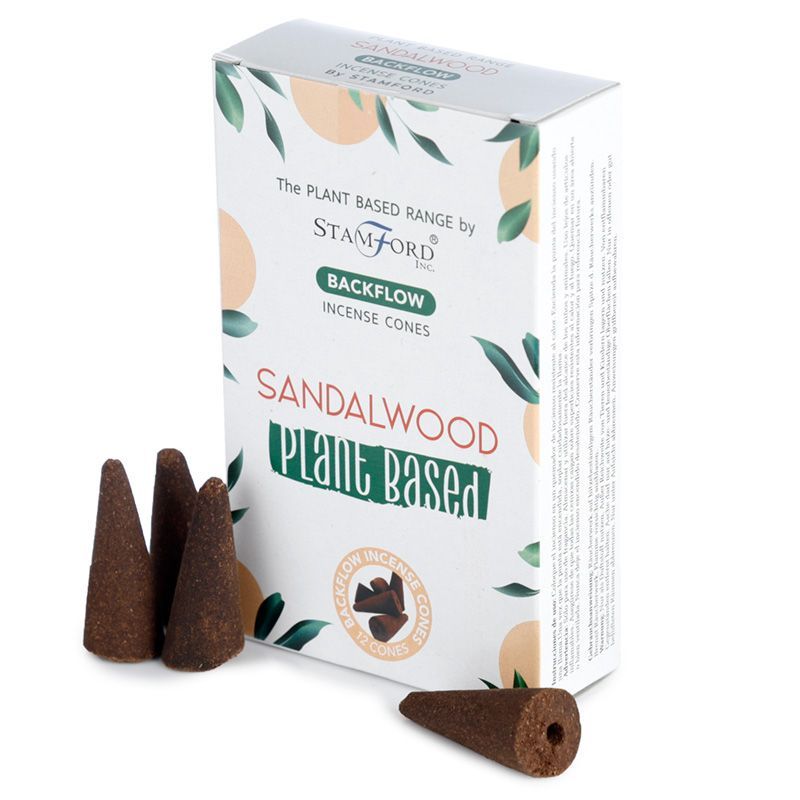 Backflow Incense Cones Sandalwood Plant-Based 12 Cones