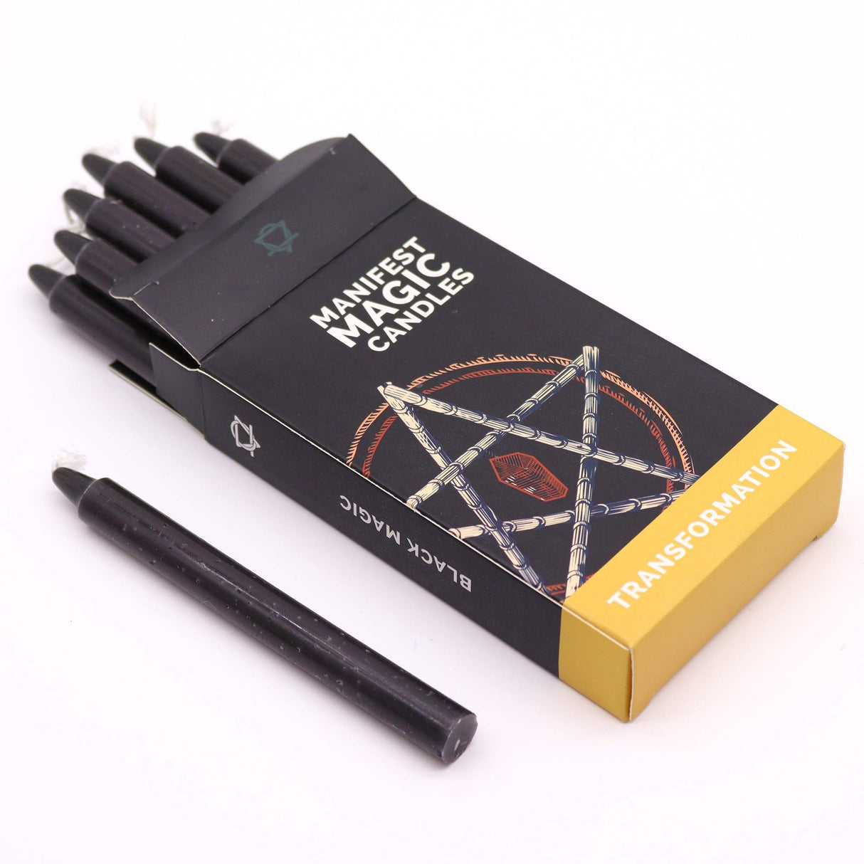 Černé svíčky pro manifestaci, balení 12 kusů