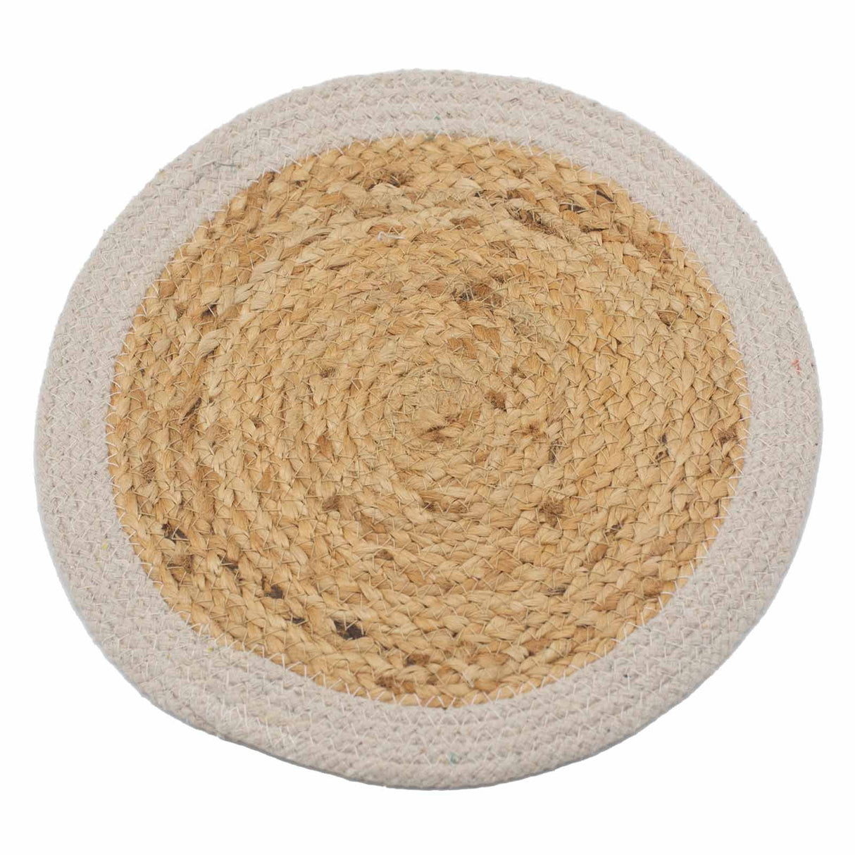 Tischset Jute Baumwolle 30cm Elfenbein Rand