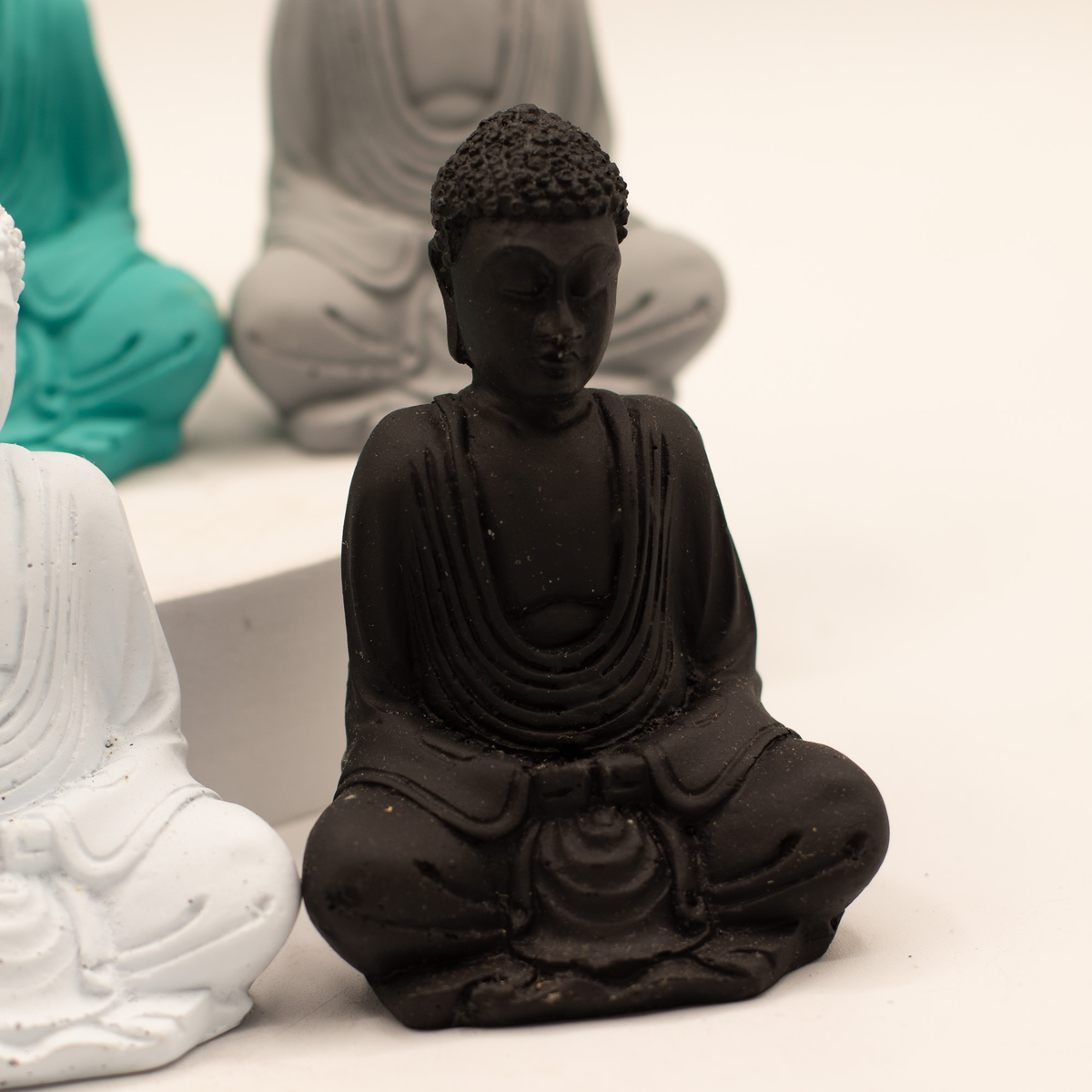 Mini Buddha Statues Assorted Colours Set of 6