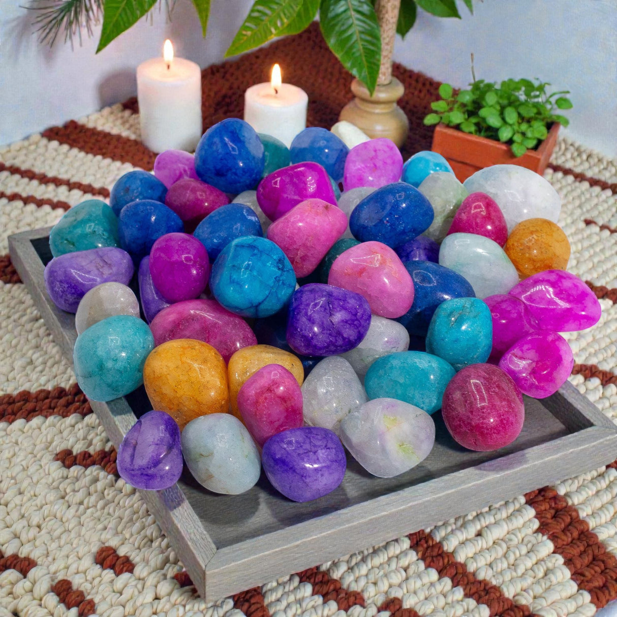 Quartz Crackle Mix Tratate en Vrac - 1kg (aprox. 70 pietre)