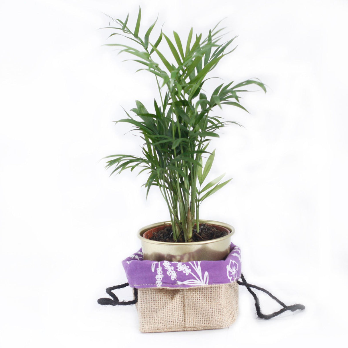 Jute Geschenkzak Medium Lavendel Katoenen Voering