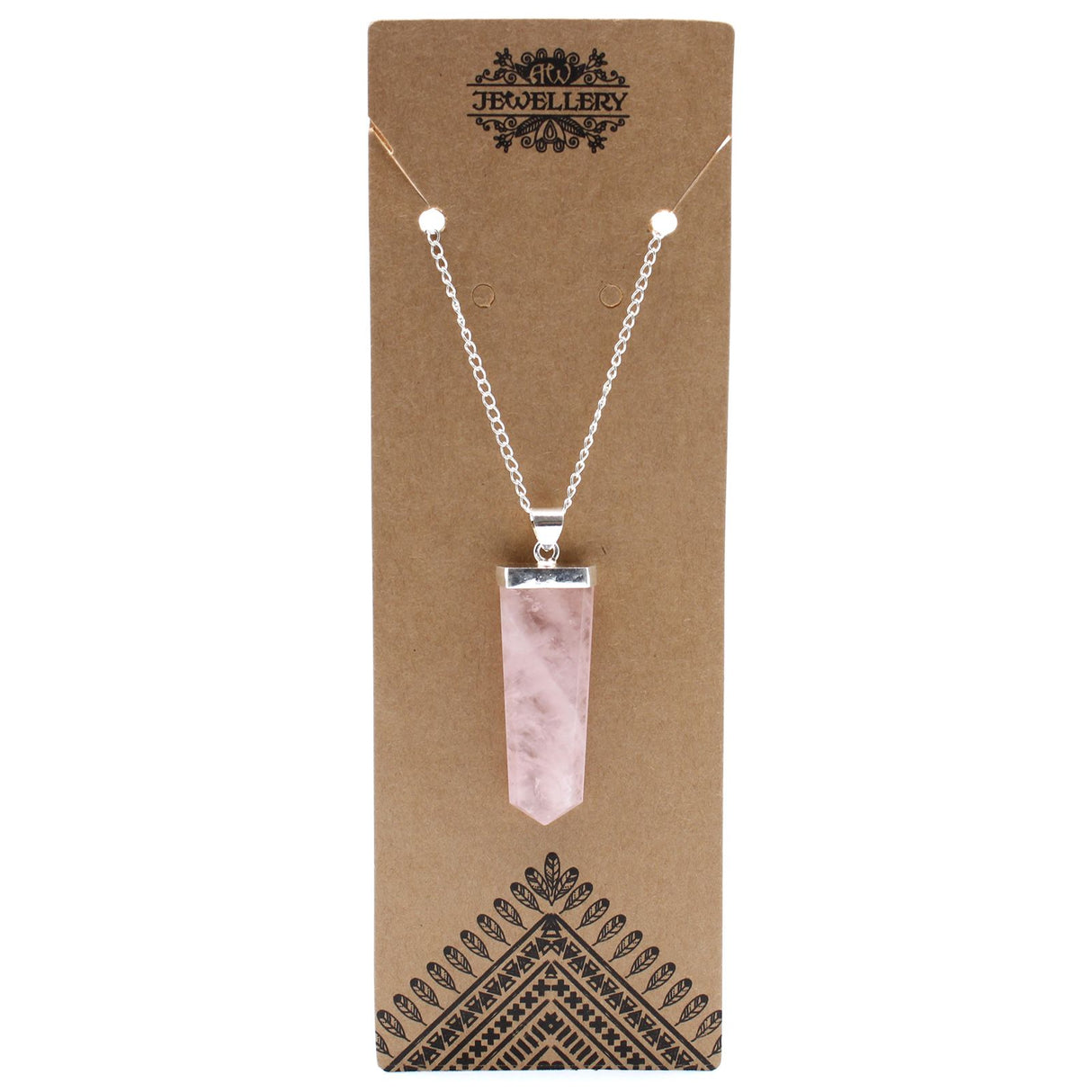 Rose Quartz Pendant Flat Pencil Crystal