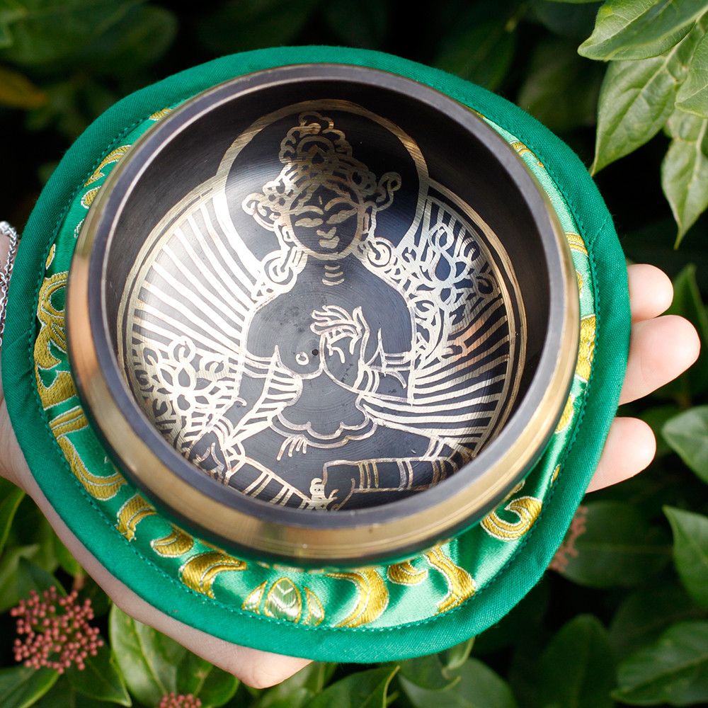 Conjunto de Taças Tibetanas, Tara Verde 10cm 380g