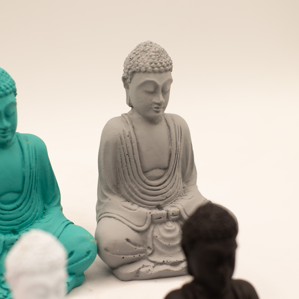 Mini Buddha Statues Assorted Colours Set of 6