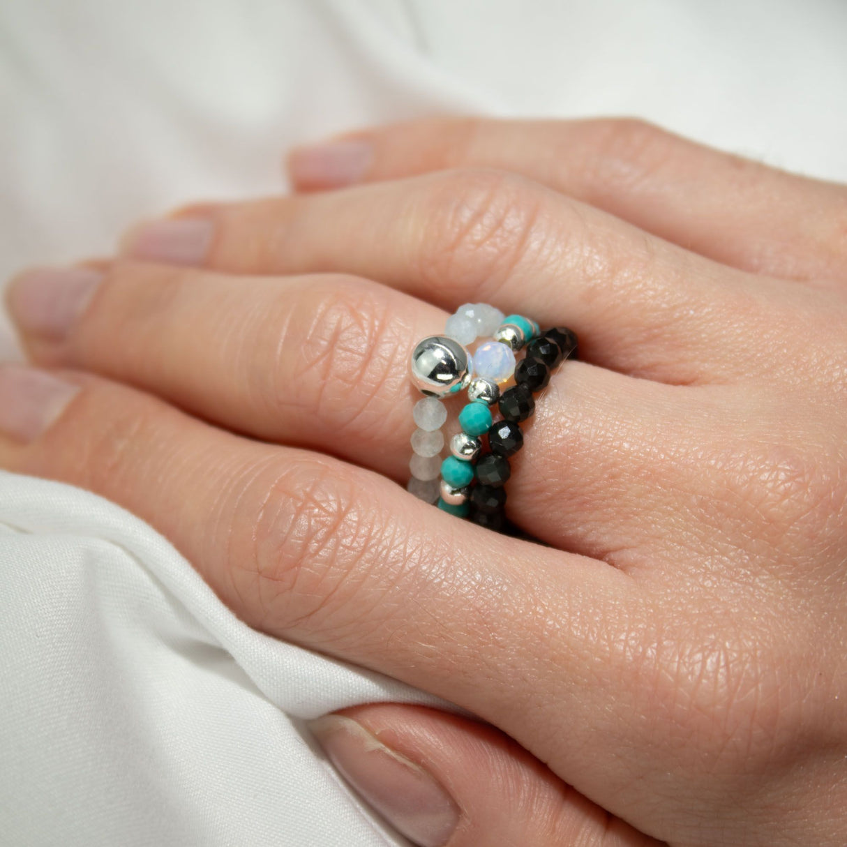 Nymph Spirit Gemstone Ring Set – Endless Ocean