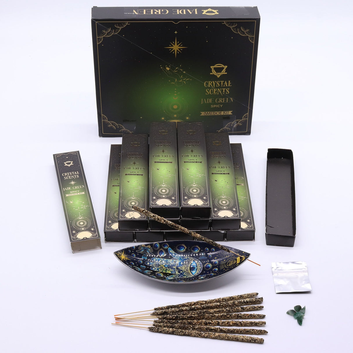 Incienso para Limpieza con Aromas de Cristal Jade – Especiado
