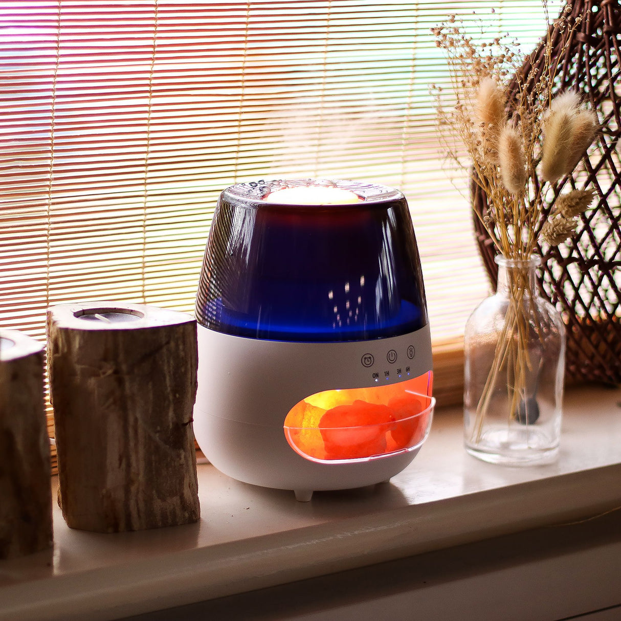 USB Himalayan Salt Ultrasonic Flame Effect Aroma Diffuser