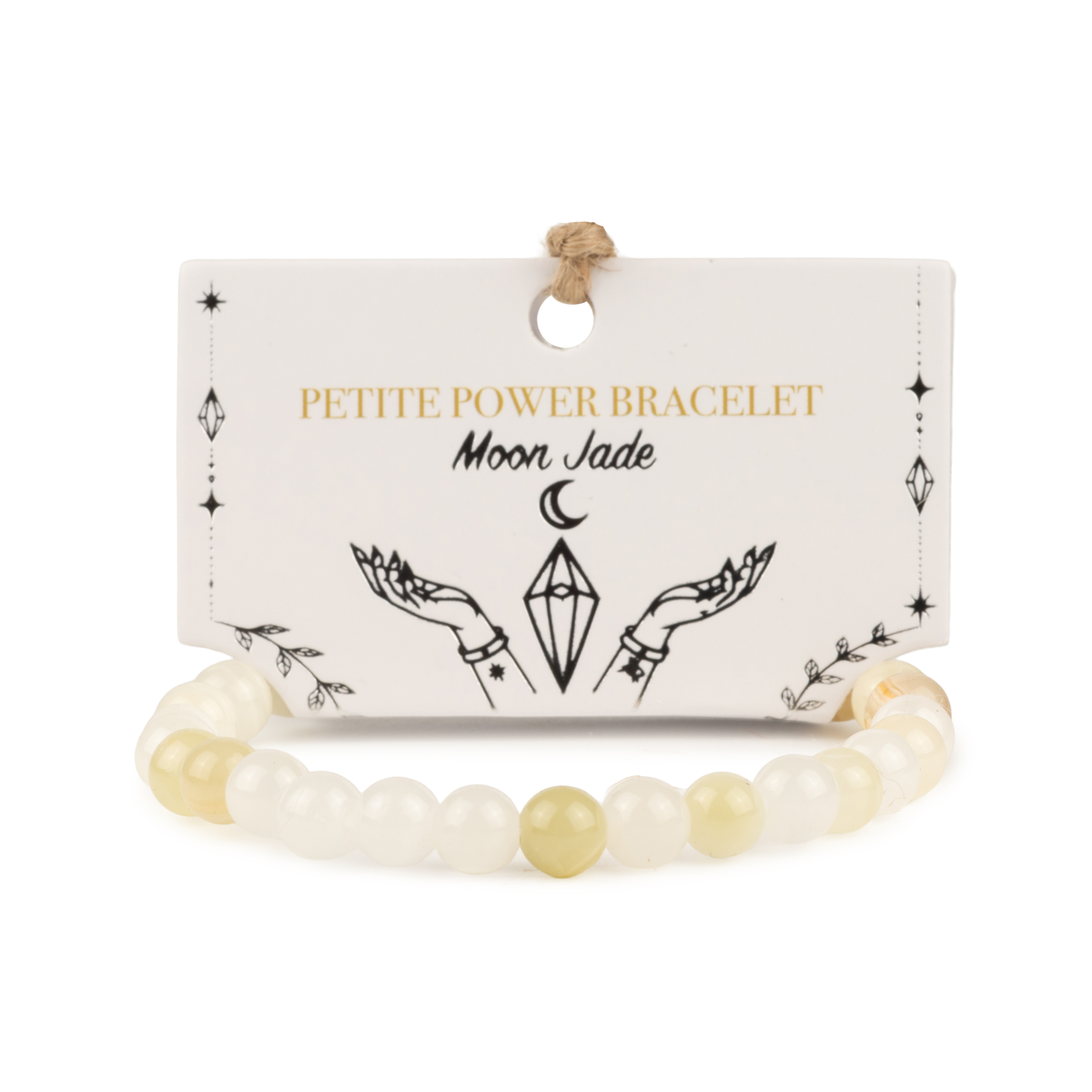 Petite Power Bracelet (17cmx6mm) - Moon Jade