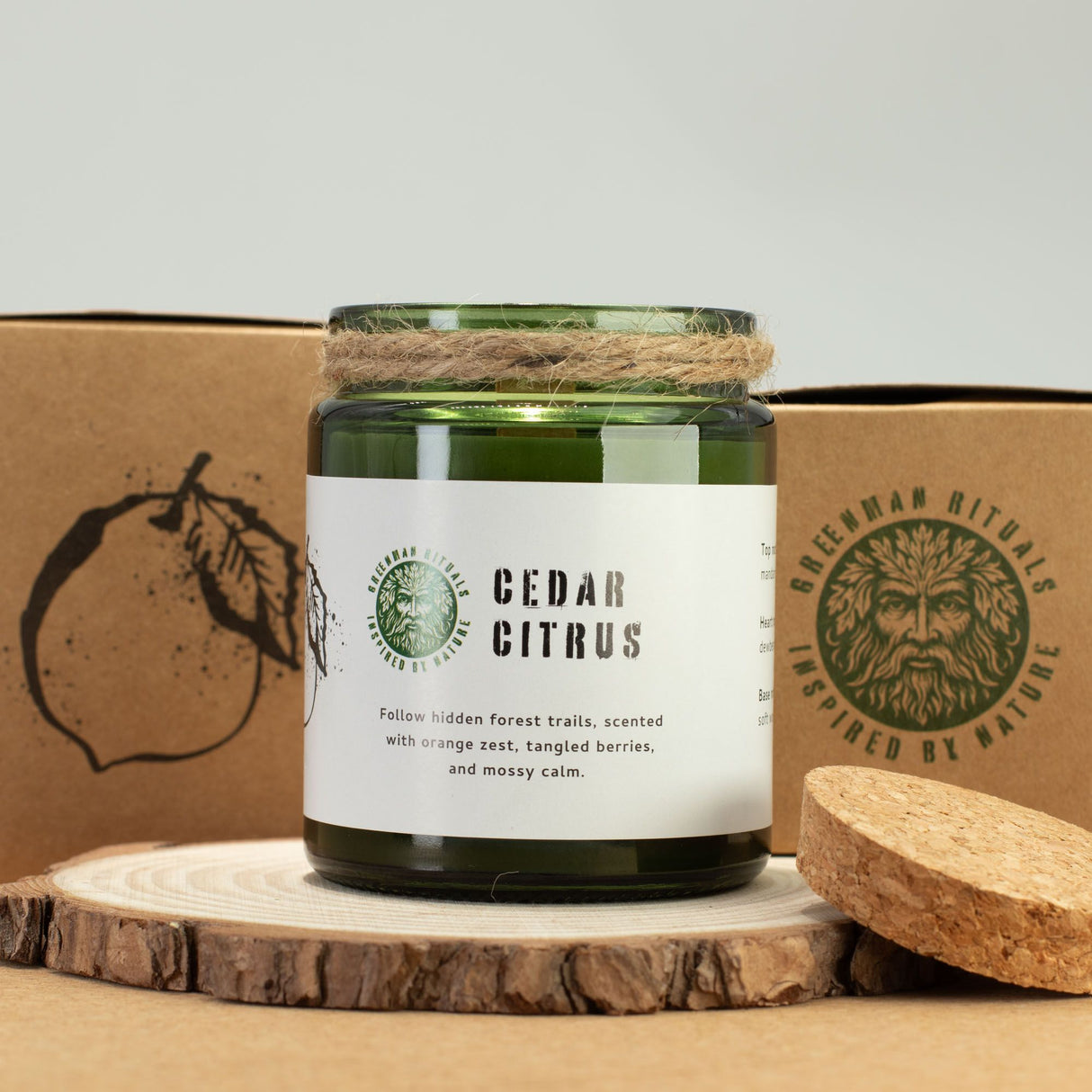Greenman Woodwick sójová sviečka – céder citrus