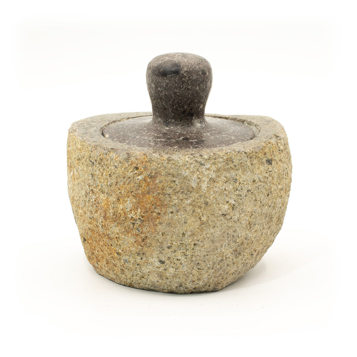 Pot de mise à la terre en pierre de rivière naturelle - Moyen (env. 12x8cm)