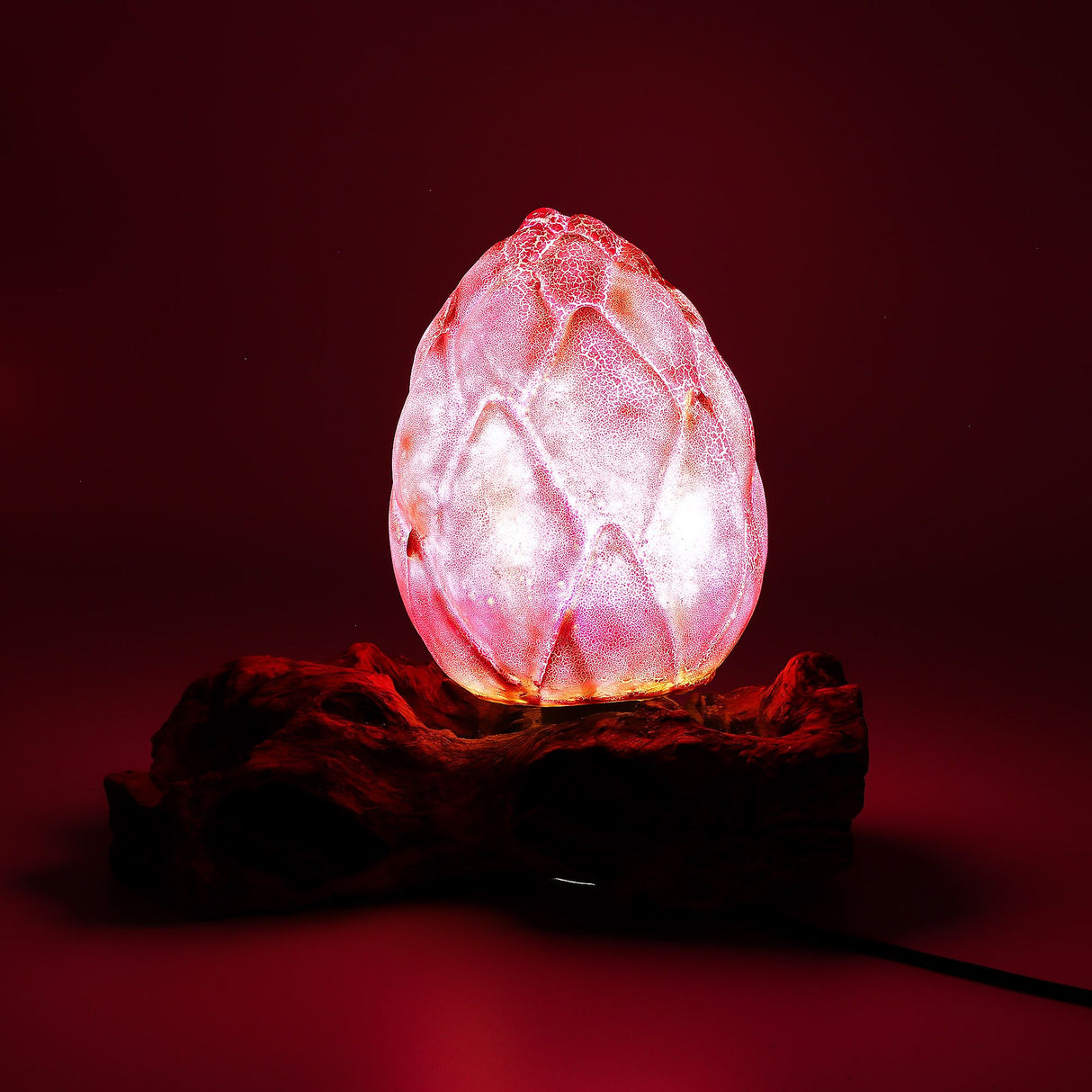DriftGlow Lamp Crackle Lotus Flower Shade – Purple