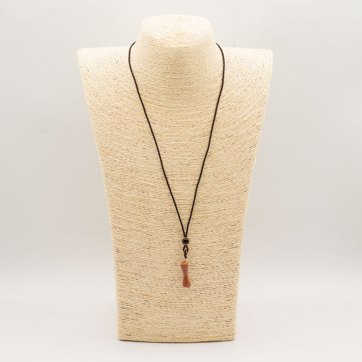 Cord Necklace Gemstone Pendant – Goldstone Bone