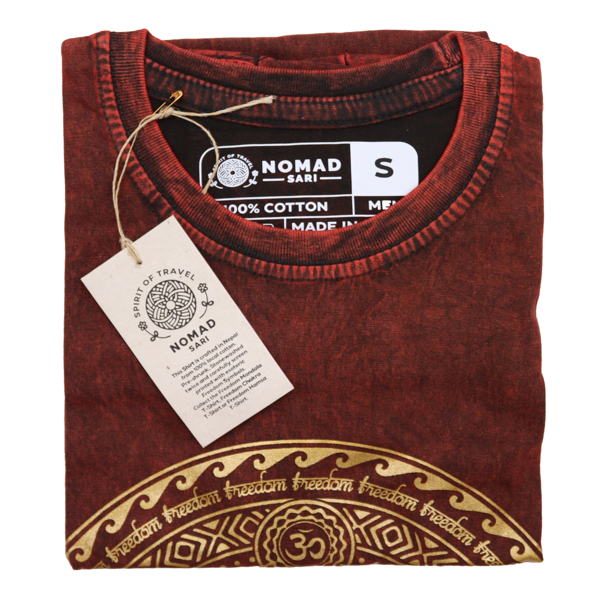Stone Washed T-Shirt Chakra Maroon Small